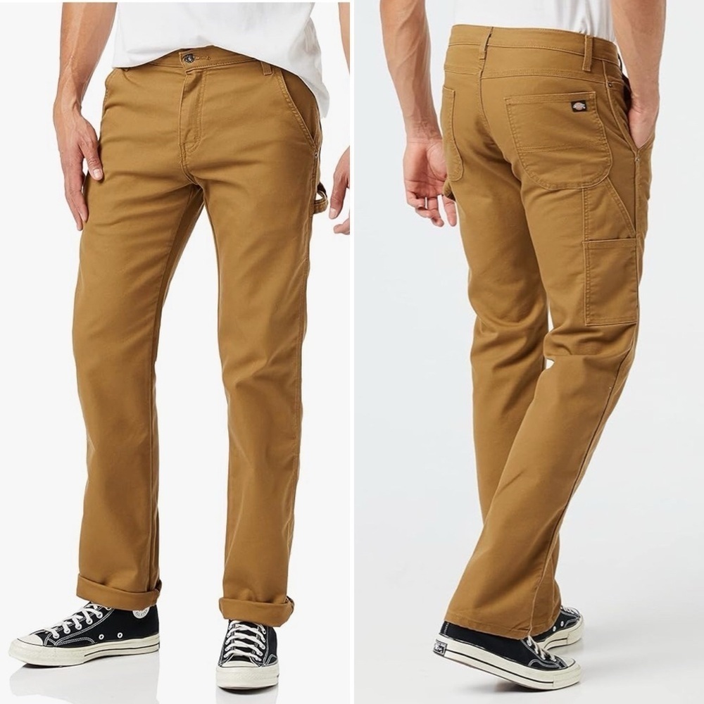 Dickies Men's Tough Max Duck Carpenter Pant 38x34 Stonewashed Brown